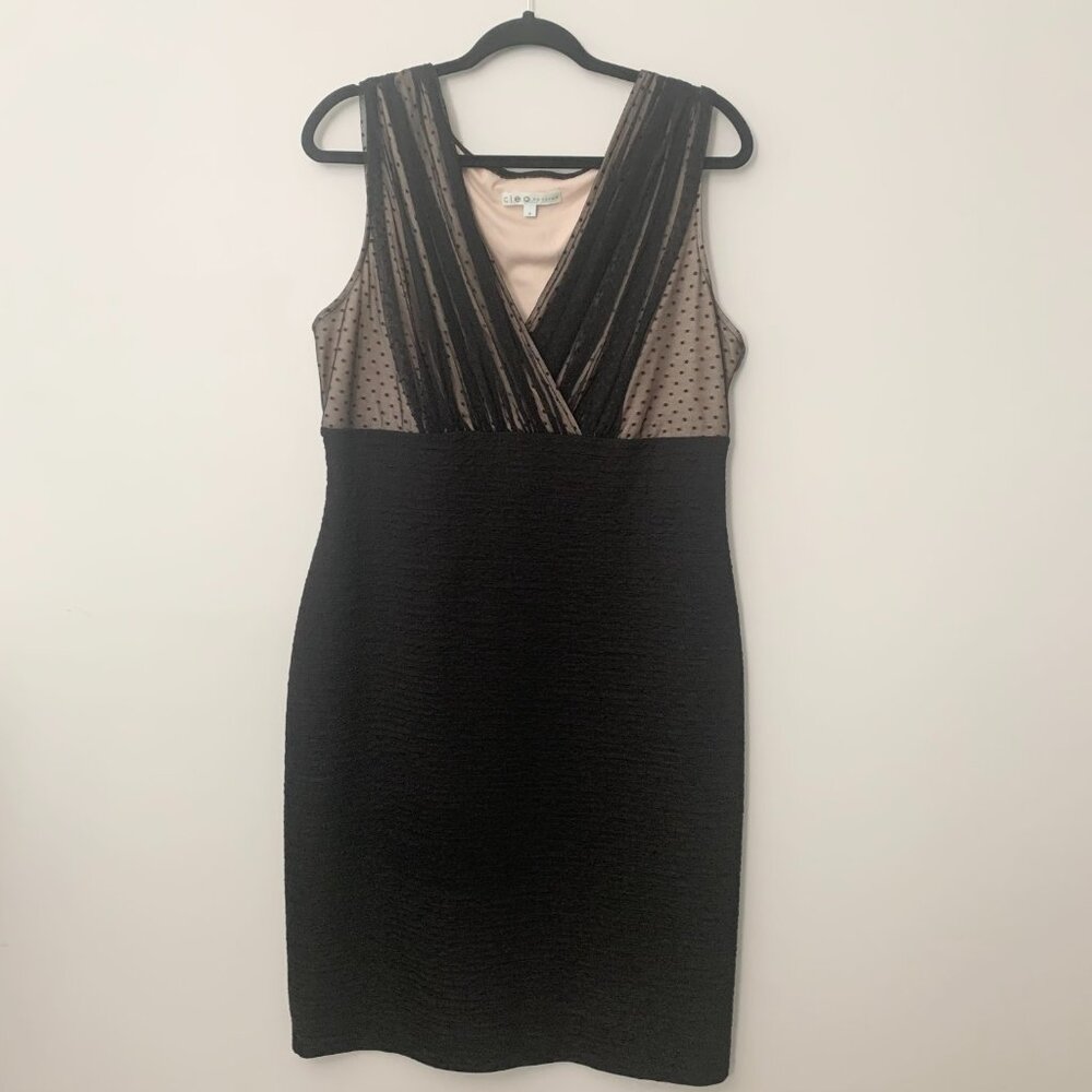Vintage Cleo Black v-neck dress size 14
